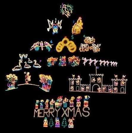 Angarrack Christmas Lights Tree Twelve Days of Christmas Angarrack Christmas Lights Tree Twelve Days of Christmas